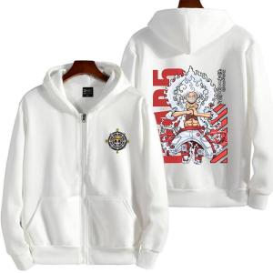 ZEEMIN Anime Hoodies Kawaii Luffy Leisure Cardigan Jacket Mens and Women Versatile Fashion Couple Sweatshirt Cartoon Gift Wholesale