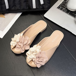 Free Shipping Summer New Fashion Flat Sandals With Floral Low Heels For Women Perfect For Wearing With Dresses