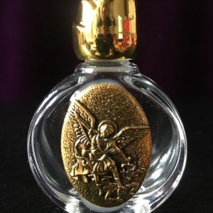 Ly eagle Portable Holy Water Bottle Metal Sculpture Gift with Saint Benedict and Virgin Mary