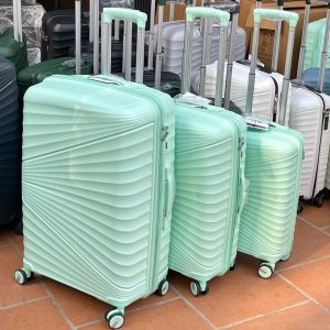 Vali nhựa PP cao cấp P300 chống bể vỡ hoàn toàn size 20/24/28 inch Vali khoá kéo nhựa dẻo PP chống vỡ tuyệt đối