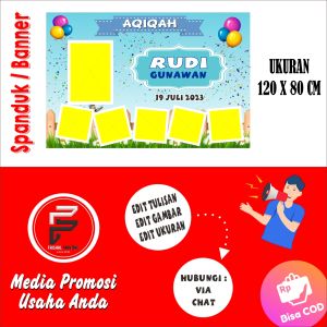 Spanduk Tasyakur Aqiqah / Banner Sykuran Aqiqah / Spanduk Ukuran 12 x 0.8 m