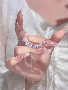 AE Wisteria flower necklace for women 2025 New luxury niche design high-end zircon smile clavicle chain jewelry