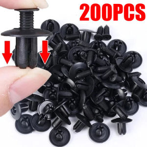 50/200 PCS Universal 8mm Plastic Rivet Fasteners Car Bumper Fender Rivets Door Trim Fixing Screw Push Pin Clip Car Accessories