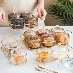 [COD] 3/6PCS Toples Bundar Akrilik Nampan Camilan Piring Buah Kering Piring Makanan Ringan  Piring Buah  Nampan Makanan Ringan  Dan Piring Kompartemen