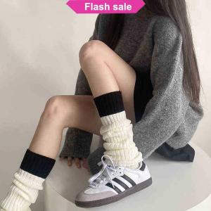 SHENHAO2🎀 Vớ ấm nhiều màu đơn giản và đa năng che chân khâu màu tương phản