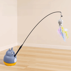 A5TG 360 ° Đang xoay Đồ chơi cho mèo hình que Cây gậy dài Dây thép Mèo con chơi đùa với cây đũa Thiết kế dễ thương với Bell Đồ chơi tương tác