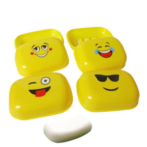 Wadah Sabun Mandi Batang Emoticon Set Tutup Sabun