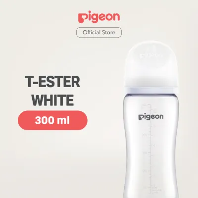 PIGEON Botol T-ESTER Wide Neck 300ml w/SofTouch Nipple | Botol Susu Bayi | Botol Susu Newborn | Jernih Seperti Kaca | Tahan Sterilisasi UV | Anti Kolik | Dot Seperti Payudara Ibu | Nipple Dot Lembut & Elastis | FREE BPA BPS | Nipple Dot Size M