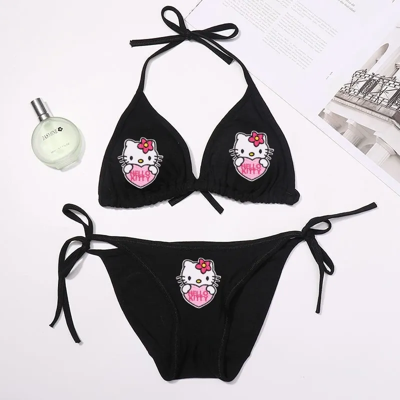 Sanrio Hello Kitty Underwear Women Sweet Sexy Thin Panties Hollow Out  Design Soft Silky Briefs Y2k Cartoon Underpants Kawaii - AliExpress