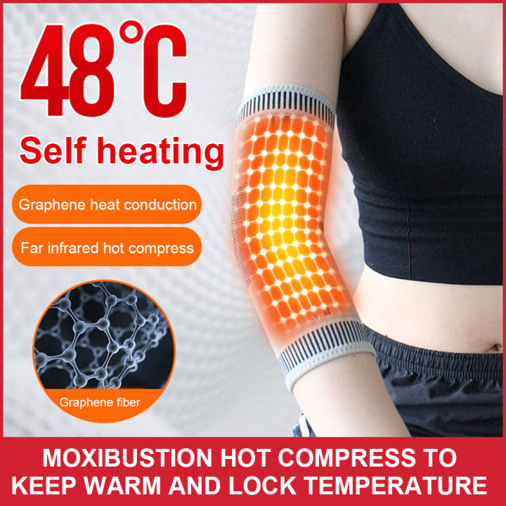 LO【Ready Stock】2 Pcs Self Heating Elbow Support Pad Arm Compression Support Elbow Sleeve