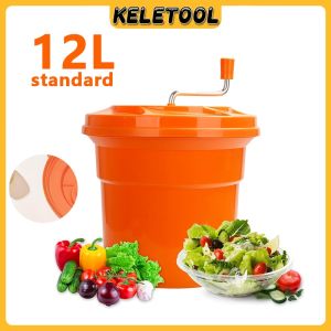 Manual Salad Spinner Vegetable Washer Kitchen Commercial Fruit and Vegetable Dryer Salad Dehydrator Manual Dryer Washer