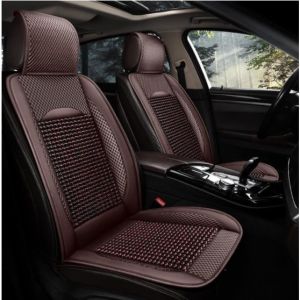 Bộ Áo Ghế Lót Ghế Và Tựa Lưng Ô Tô Hạt Gỗ mɑssage Họa Tiết Lưới - Chất Liệu Da Cao Cấp - Bọc Ghế Ô Tô Chống Nóng