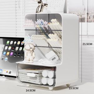 💖SG local stock💖Stationary Desk Organiser Pen Holder Desktop Shelf Large Capacity Cosmetic Brush Holder Organiser