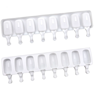 2Pieces Professional Oval Ice Creams Maker Molds Grade Silicone Nonstick Freezing Trays