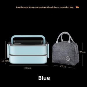 Insulated lunch box 304 stainless steel sealed leak-proof double-layer insulated lunch box portable adult lunch box