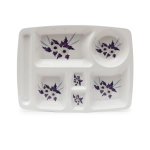 Khay nhựa Melamine đựng thức ăn phần KF 72: 35.2 x 26.3 x 3.4 cm không nắp đậy
