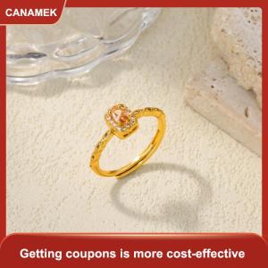 【CANAMEK】 Phổ biến bướm nhẫn cho phụ nữ vàng màu thép không gỉ hình học mở ngón đeo nhẫn thẩm mỹ cưới giáng sinh đồ trang sức