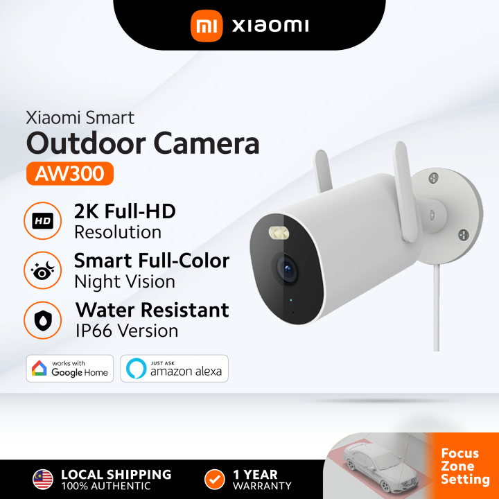 Xiaomi Outdoor Camera AW300 2K 3MP HD Resolution Full Color Night  Vision IP66 Weather Resistant Focus Zone Lazada