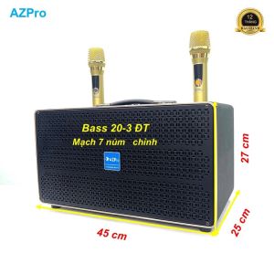 Loa xách tay Bluetooth chính hãng AZPROAZ-338-PlussBass 20-3 đường tiếng thùng gỗ bọc da