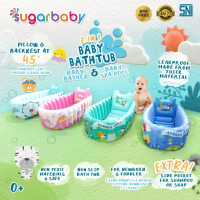 Sugar baby 2in1 Inflatable Baby Bath Tub - Baby Bather New Design // BABY BATH SEAT SB-113 SPACEBABY