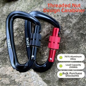 NALANILI 4880mm Professional Safety Carabiner Mountaineering Protective Equipment 7Colors Aluminum Climbing Buckle High Quality 12KN Security Lock