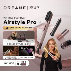 Dreame AirStyle Pro Hi Hair Styler | 130000RPM High-Speed Airflow 70m³/s Air Volume 9 Signature Styling Protocols AI Adaptive Hair Profile Auto-Wrap Curling Intelligent NTC Temperature Control Multi-Attachment Salon Styling Kit