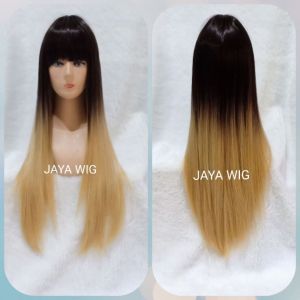 Wig Lurus Panjang Warna Ombre. Rambut Palsu Wanita Model Panjang