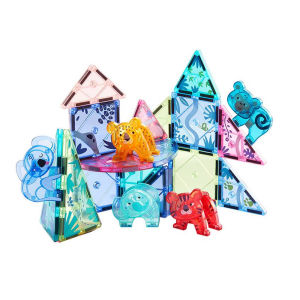 Mideer Colorful Magnetic Tiles - 40 PCS Magic Jungle Magnet Building Toy