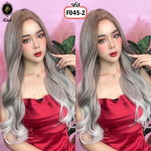 Falah วิกผม ผมปลอม แฮร์พีช วิกผมยาว ผมตรง แสกกลาง สไตล์เกาหลี วิกผมคอสเพลย์ แถมเน็ทฟรี!! 💥พร้อมส่ง💥