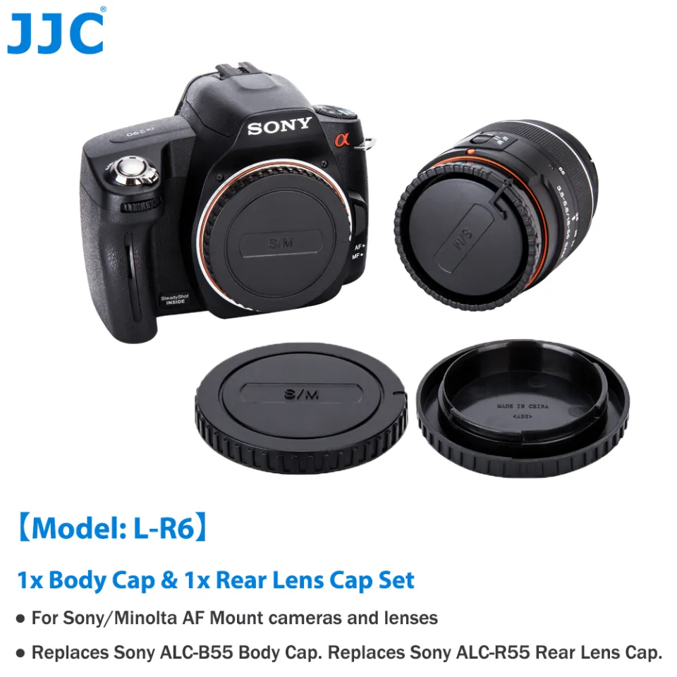 JJC Body Cap and Rear Lens Cap Set for Sony A6000 A6100 Minolta AF9000  AF7000 AF5000 and More AF Mount Camera or Lenses