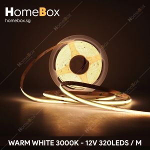 Homebox 12V / 24V COB LED Striplight Strip Light 5 meters 10 meters Ultra Bright 320 LEDs/M
