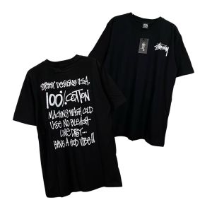 Kaos Stussy - tshirt stussy - kaos pria - tshirt pria - baju pria - kaos pria stussy 100% COTTON HITAM