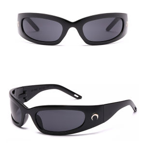 SUNYMALL แว่นกันแดดแฟชั่น แว่นตาปั่นจักรยานสำหรับผู้ชายและผู้หญิง แว่นตาฮิปฮอป