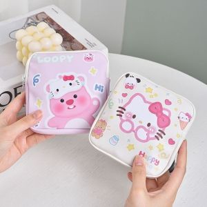 Sanrio Loopy Hello Kitty Cartoon Sanitary Napkin Bag Mini Portable Sweet and Cute Girl Storage Bag