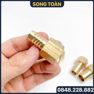Béc Đuôi Chuột Ren Trong 3/8 (17) Đầu Nối Đồng Thau Cắm Lòng Trong Ống Phi 6 8 10 12 14 16mm
