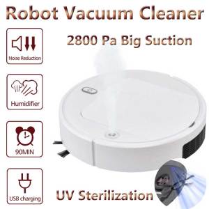 Robot Hút Bụi Lau Nhà Thông Minh 5 Trong 1 Tự Động Sạc USB Hút Khô Lau Ướt Khử Trùng UV Thiết Bị Vệ Sinh Đa Năng Cho Gia Đình Văn Phòng