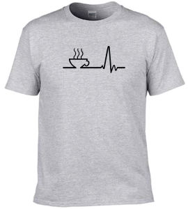 Kaos pria.Kaos distro detak kopi lengan pendek.Kaos pria wanita.sablon digital
