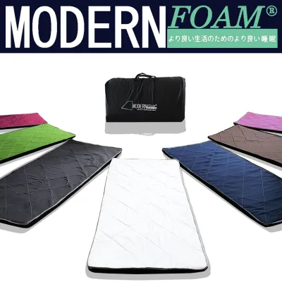 Modern Foam Kasur Busa Matras Lipat Ukuran 90x200 dengan berbagai warna seperti hitam putih hijau merah muda biru tua dan cokelat. Cocok untuk tidur di berbagai tempat.