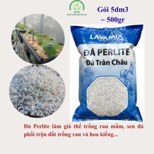 Đá Perlite - Đá Trên Châu Lavamix Bịch 5dm3 trồng sen đá rau mầm làm xốp đất