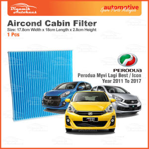 Perodua Myvi Lagi Best / Icon Year 2011 To 2017 Automobile Spare Parts Car Aircond Cabin Air Filter CAF70001