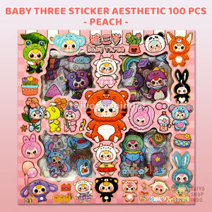 TAIYO Labubu Sticker Aesthetic 2D Stiker Pack Isi 100 Lembar Premium Karakter Korea Waterproof Deco