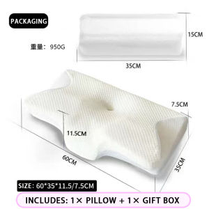 【Ship In 24h】1500g Comfortable Memory Foam Pillow Soft Bantal Tidur Neck Supportive Neck Pain Relief Neck Pillow