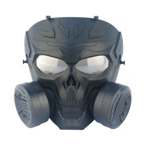 Tactical Biochemical Machinery Dual Fan Respirator Mask Airsoft Anti Fog PC Lens Protective Full Face Mask Outdoor Paintball Shooting Hunting Equipment