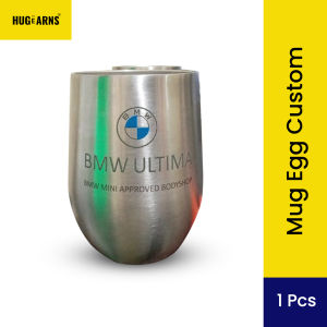 HUGeARNS - Mug Egg Custom Warna Gold / Tumbler Telur Custom / Egg Shape / Coffee Egg Custom Mug Stainless / Gelas Kopi Custom Grafir Nama Logo / Souvenir Event Nikah Ulang Tahun / Custom Mug Egg Shaped Gelas Kopi / Gelas Custom Kopi / Custom Corporate