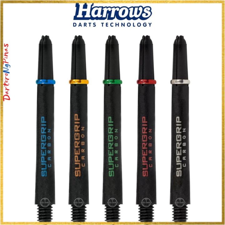 Harrows Supergrip Short Dart Shafts - Pink Polycarbonate Stems With Machined Rings (3 Sets)