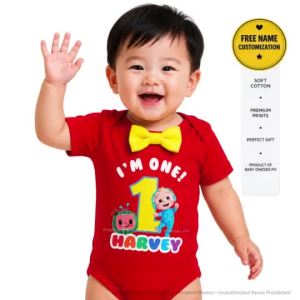 Watermelon 1st Birthday Baby Onesie Personalized Custom Name Cotton Bodysuit Baby Boy Outfit