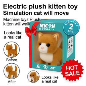 Real Electric Plush Cat Toy Stuffed Plush Sounding Cats Toys Simulation Electric Plush Kitten Toys