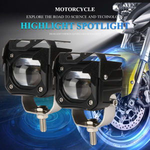 Motorcycle Headlight LED Spotlights Moto Auxiliary Lightings DRL Motorbike Lamps Fog light Universal 12V For Bicycles Cars