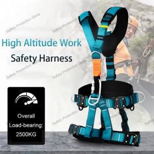ระดับความสูงทำงานความปลอดภัยเทียม5จุดเต็มร่างกายเข็มขัดนิรภัยปีนเขากลางแจ้งภูเขาก่อสร้างกู้ภัยอุปกรณ์