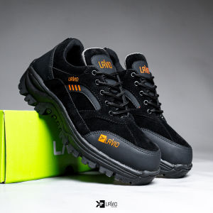 Sepatu septi pria kerja Sepatu safety pendek Sepatu safety keren Sepatu safety kulit pu proyek Sepatu boot safety Brown Lavio fairy Best Quality